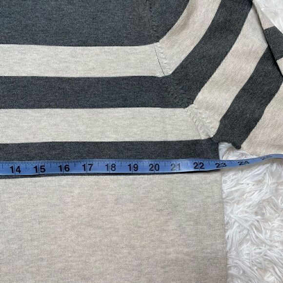 Britches Sweater Grey Beige Stripe Size Large Crewneck Pullover NEW - Picture 4 of 8
